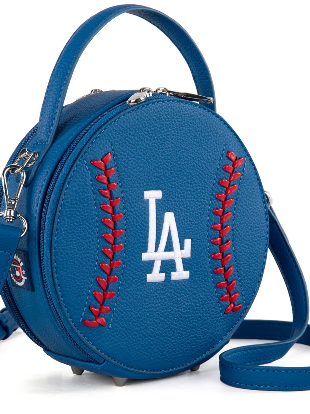 Montana West Blue Round Crossbody Bag with Red Stitch Accents - Picture 4 of 4